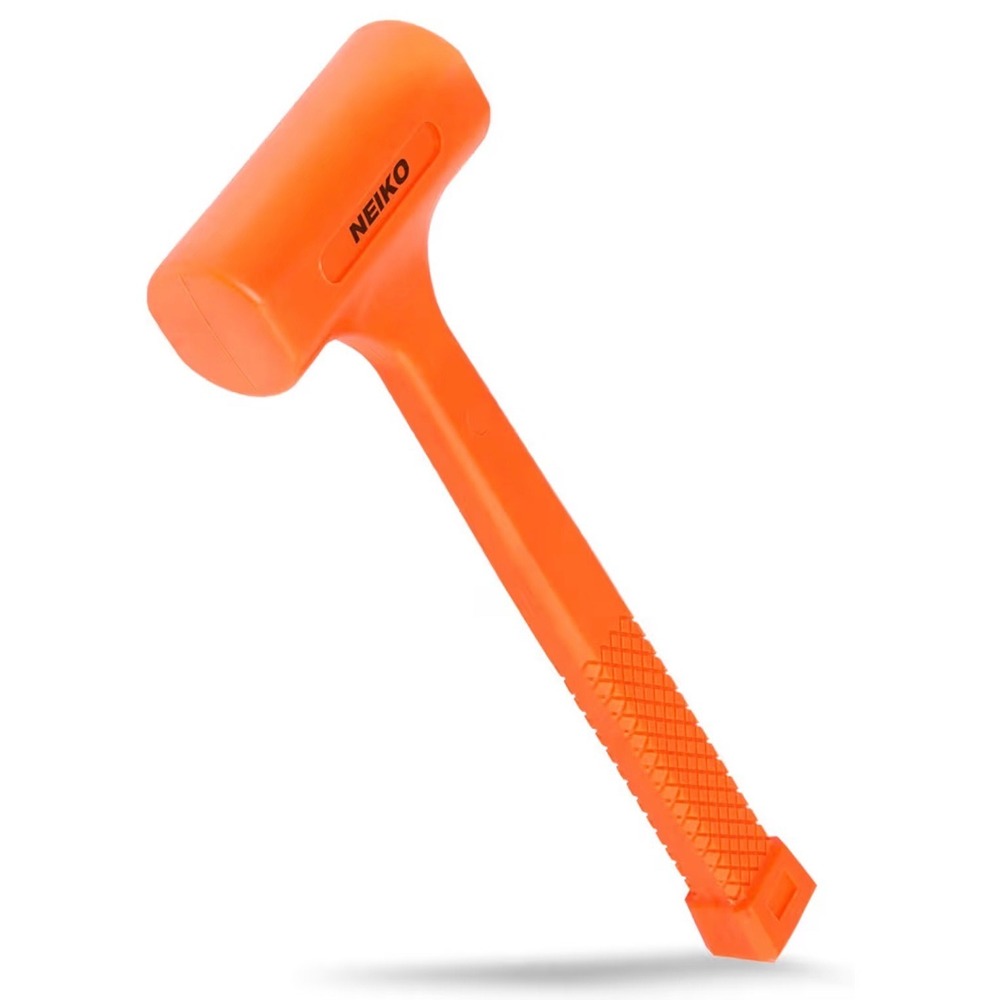 Neiko 02846A 1 LB Dead Blow Hammer Neon Orange Unibody Rebound Resistant 12 Inch
